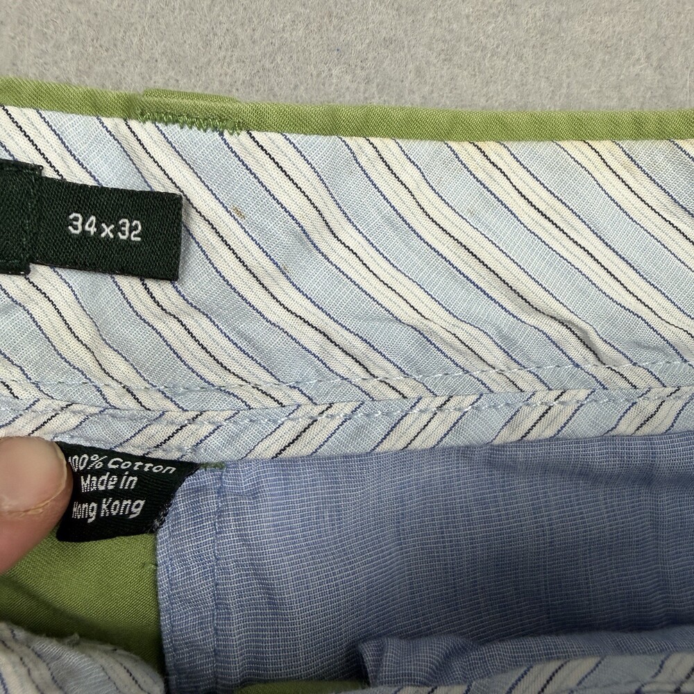 J Crew Stanton Chino Pants 34x32 Mens Apple Green Chartreuse Straight Leg - Picture 7 of 10